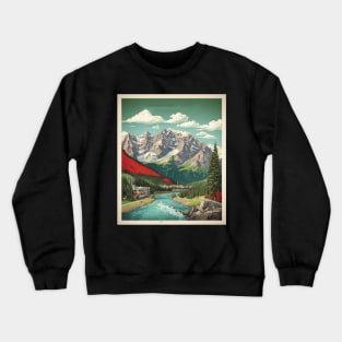 Banff Alberta Canada Vintage Poster Tourism Crewneck Sweatshirt